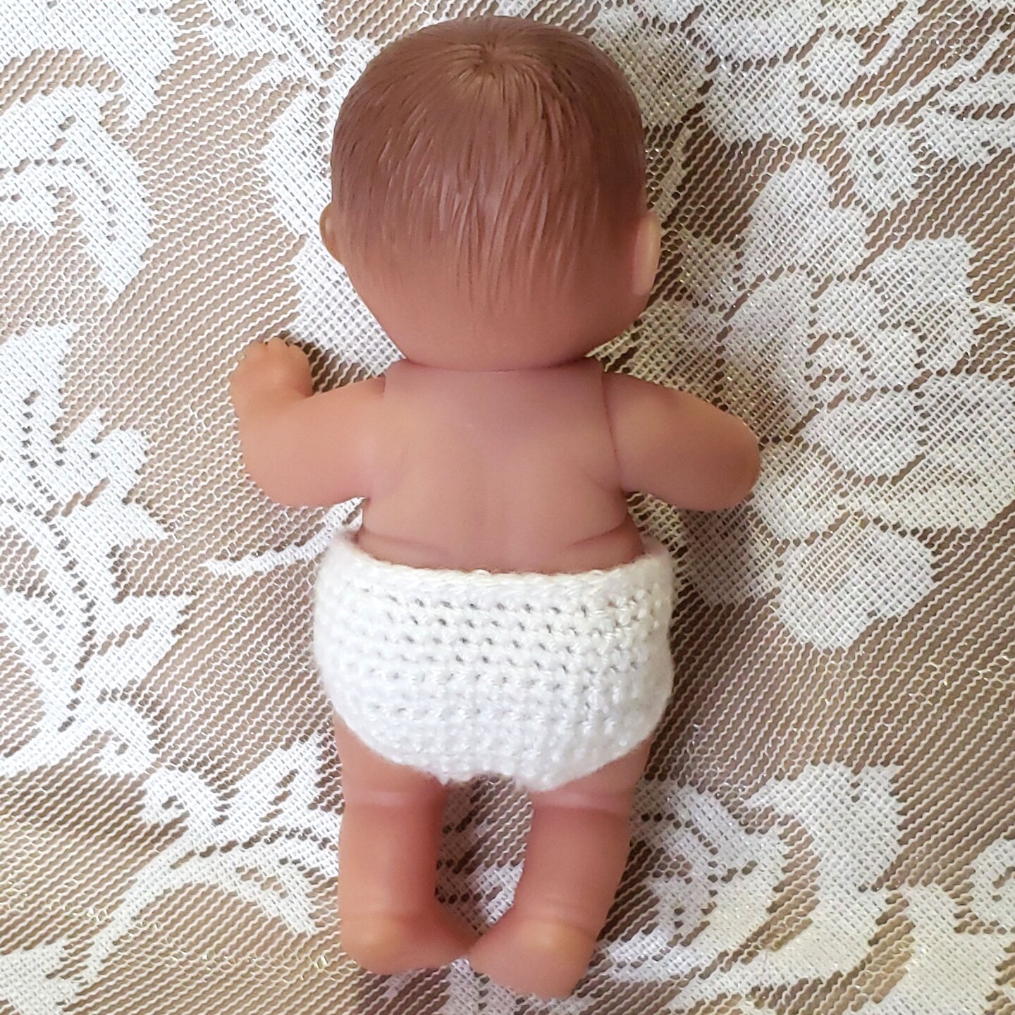 Diaper Underwear for 5 Berenguer Lots to Love Mini Baby Dolls - Handmade  Crochet - White