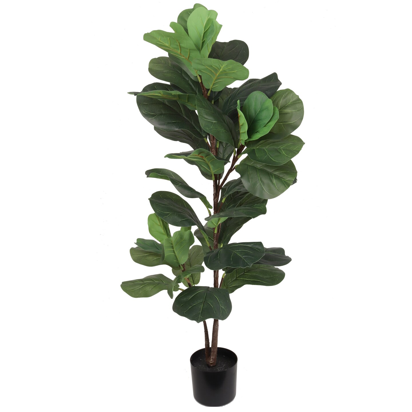 47" Fiddle Leaf Plant in Black Pot with 35 Realistic Silk Leaves