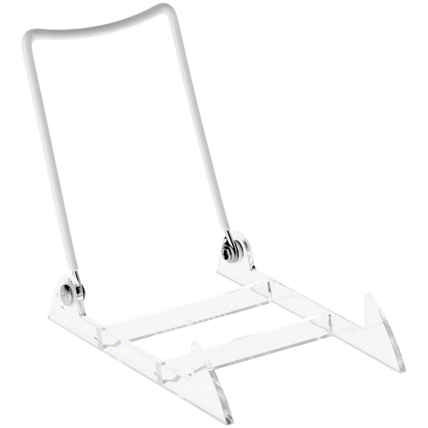 Gibson Holders 3PL Adjustable White Wire and Clear Acrylic Display Easel, 4&#x22; W x 5.5&#x22; D x 5.5&#x22; H