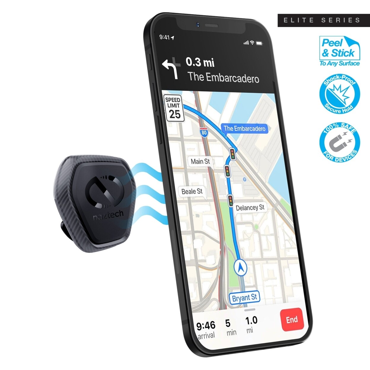 Naztech Magbuddy Elite Anywhere Mount - Hands-Free And Shock Proof