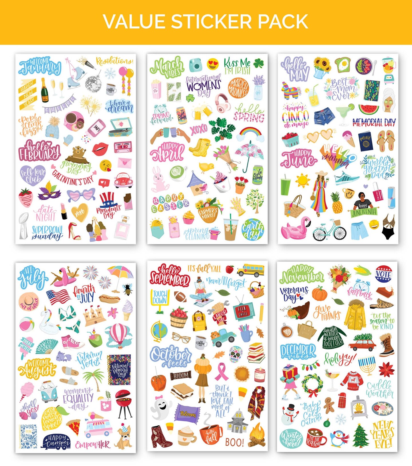 bloom daily planners Sticker Value Pack, Classic