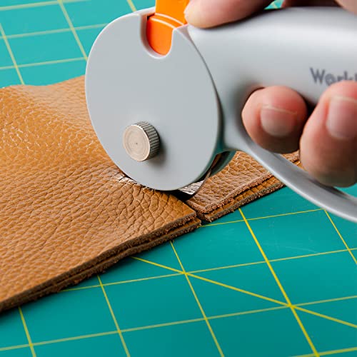 45 mm Rotary Cutter for Fabric:Safety Lock with Ergonomic Classic Comfortable Handle Suitable for Crafting Sewing Quilting Crafts Includes Extra 5pcs 45mm Replacement Blade