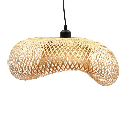 Kitcheniva Bamboo Pendant Light Wicker Rattan Shade Fixture Art Asian Hanging Ceiling Lamp