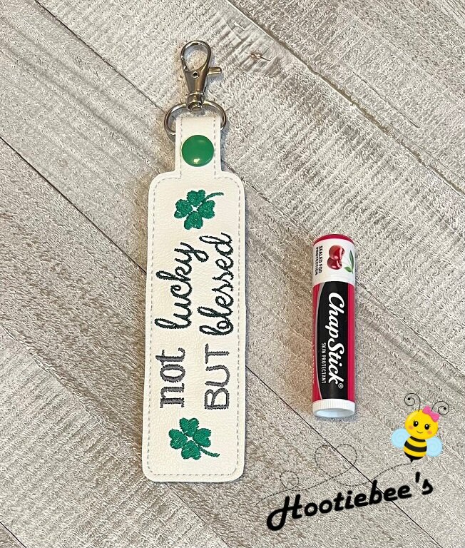 Not Lucky But Blessed Shamrock Sanitizer Holder and or Lip Balm