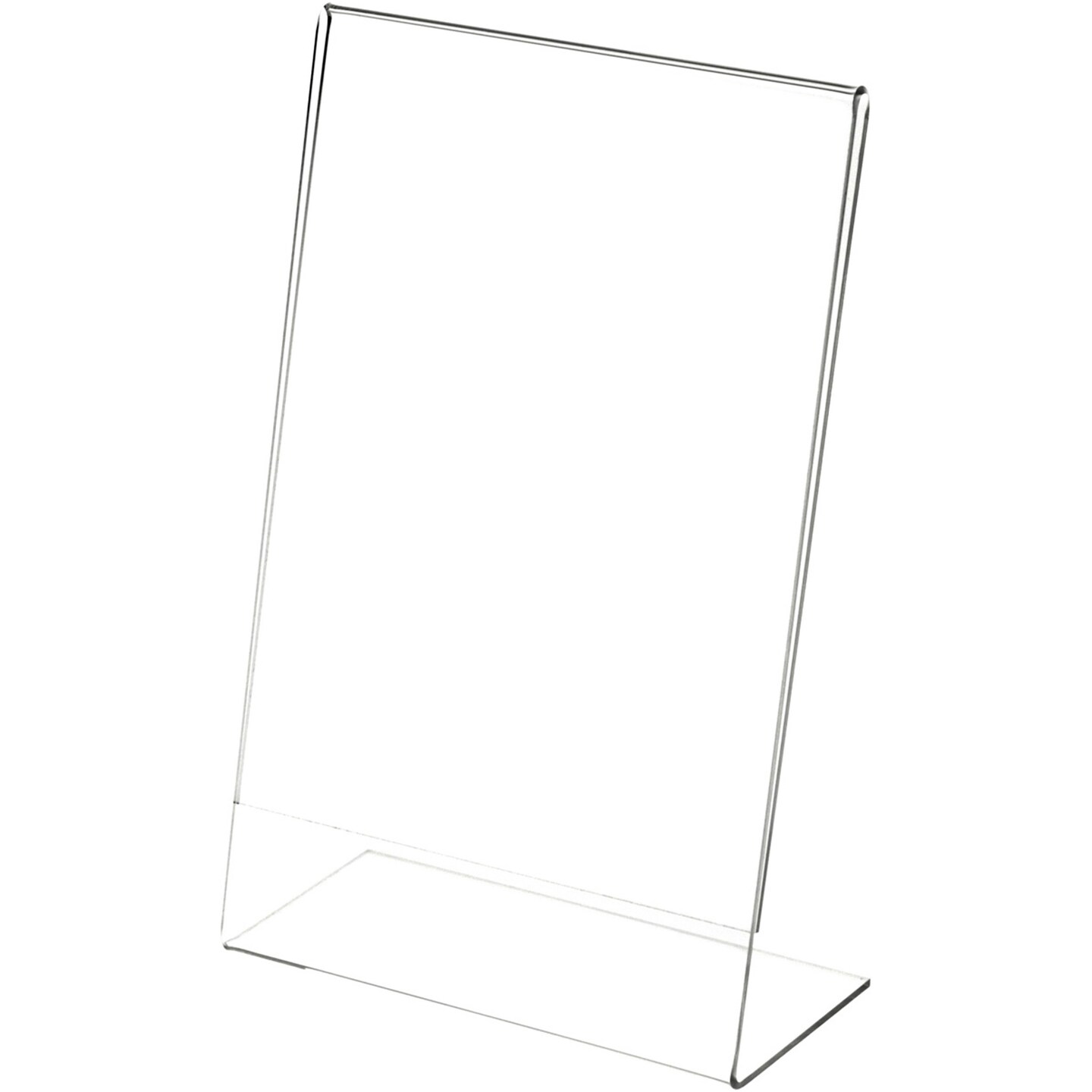 Plymor Clear Acrylic Sign Display / Literature Holder (Angled), 5.5&#x22; W x 8.5&#x22; H
