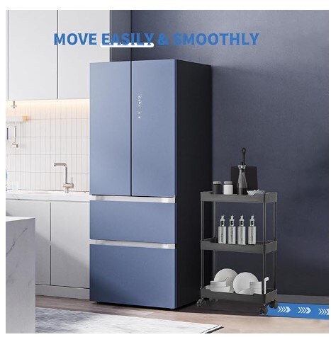 3 Tier Slim Rolling Storage Cart Laundry Room Rolling Cart for Between Washer and Dryer Mobile Shelf Unit