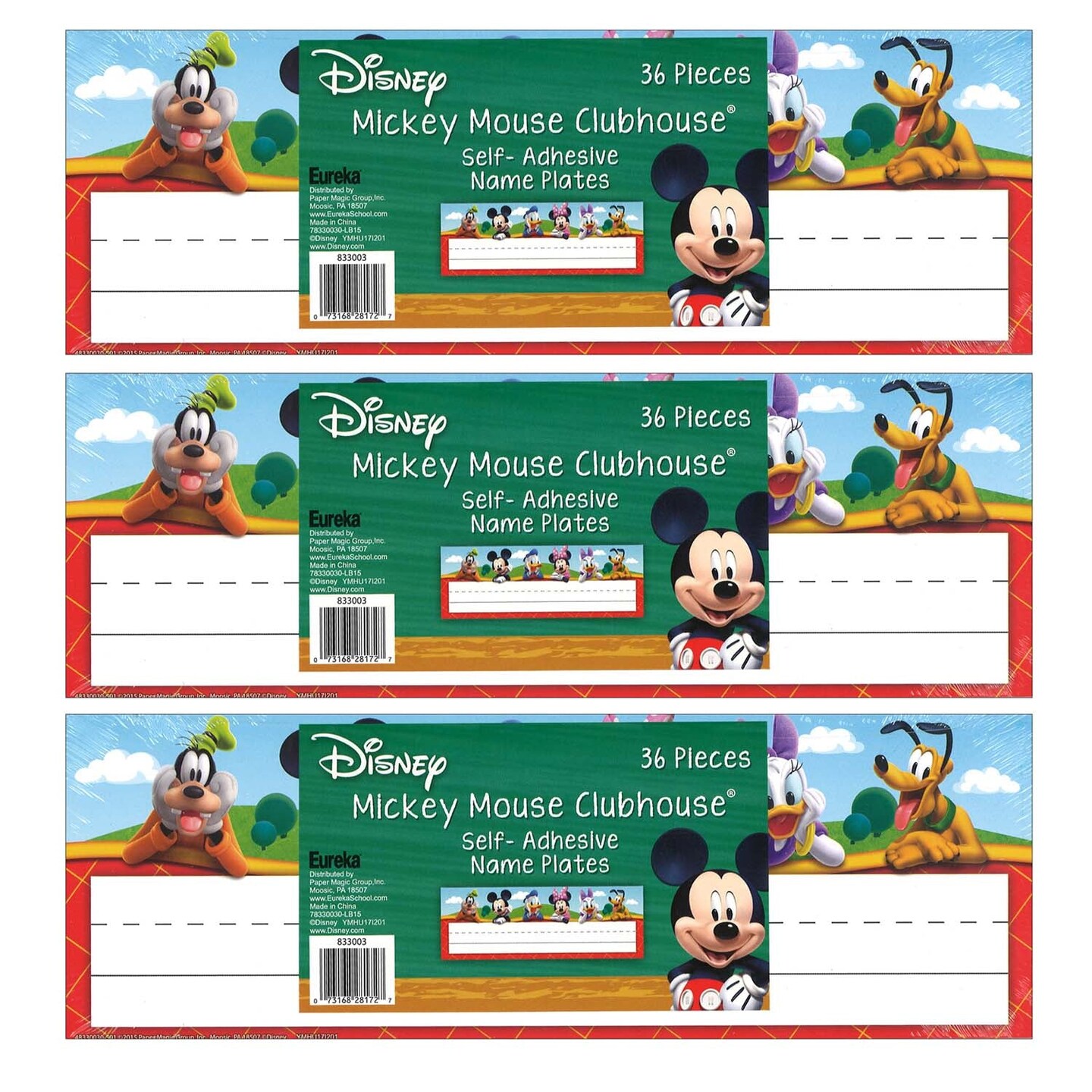 Mickey Mouse Clubhouse&#xAE; Self-Adhesive Name Plates, 36 Per Pack, 3 Packs