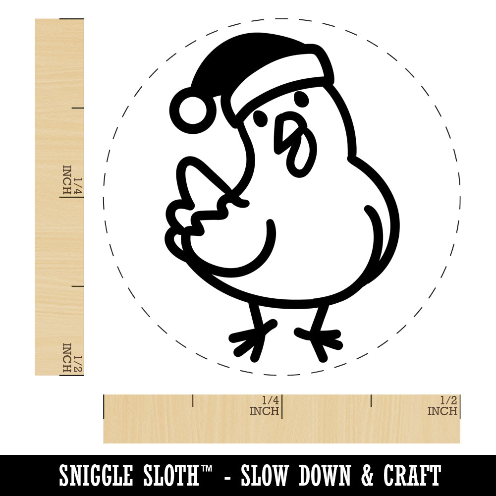 Santa Christmas Chicken Self-Inking Rubber Stamp Ink Stamper for Stamping Crafting Planners