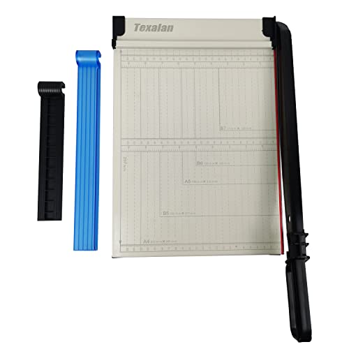 Paper Cutter Letter Size Paper Trimmer 12” Cut Length 12 Sheet Capacity Guillotine Paper Photo Cutter with Magnet Clamp, Paper Guide, Size Guideline