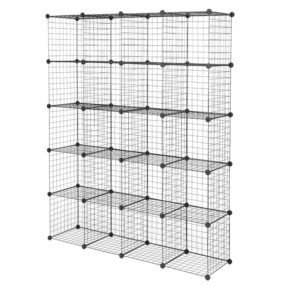 Wire Cube Storage Metal Closet Organizer Bookcase Cabinet Wardrobe Storage Shelves