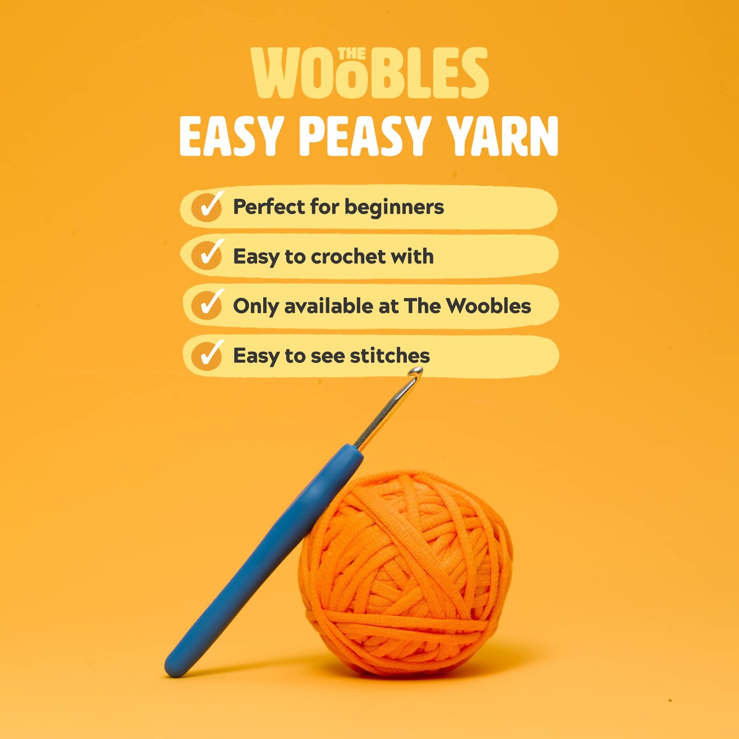 The Woobles Beginners Crochet Kit with Easy Peasy Yarn as seen on Shark Tank - with Step-by-Step Video Tutorials - Pierre The Penguin
