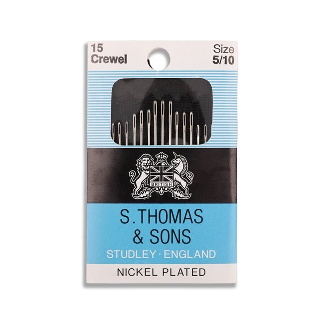 Hand Sewing Needles - Crewel / Embroidery --- Size 5/10 --- by S. Thomas & Sons®