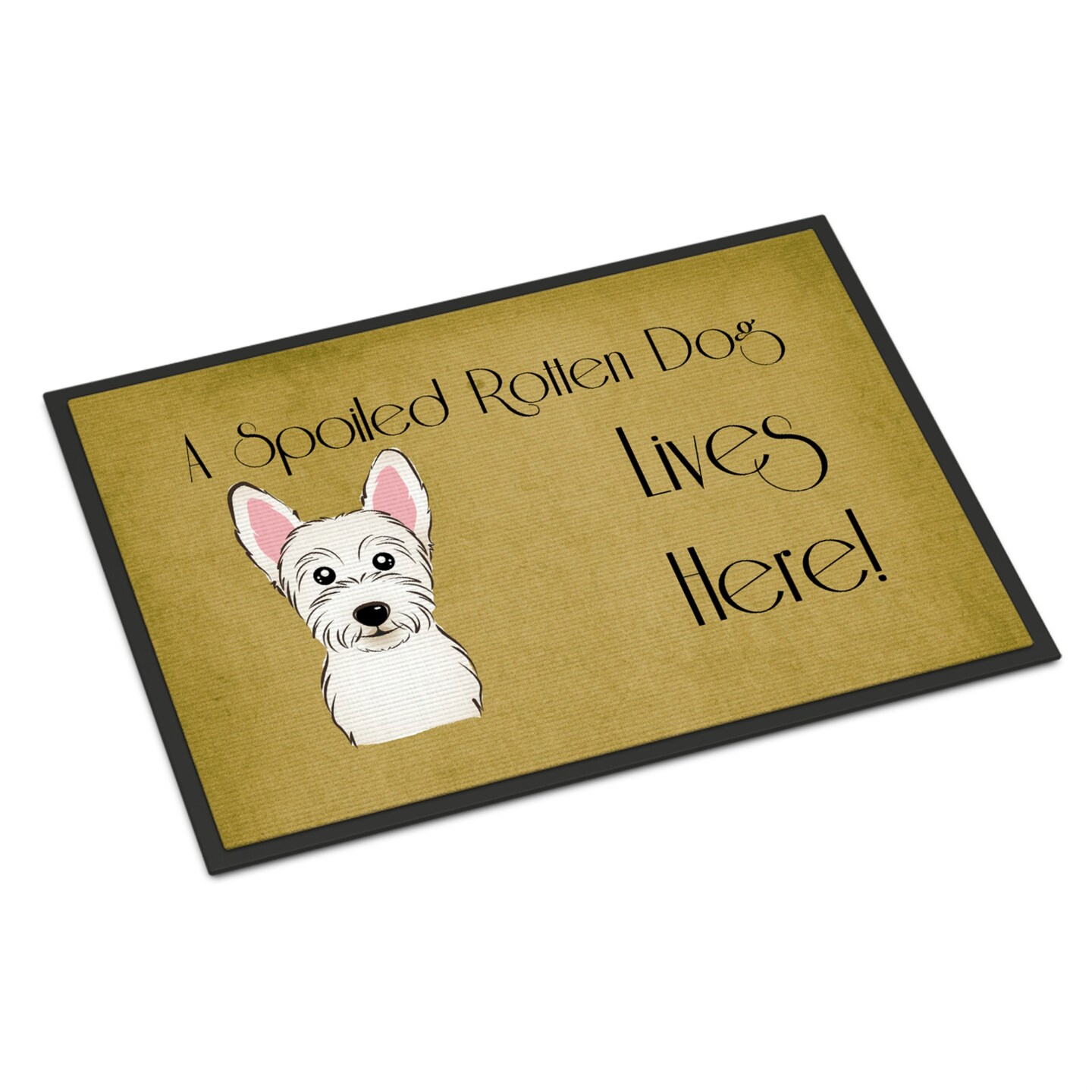 "Caroline's Treasures BB1474MAT Westie Spoiled Dog Lives Here Indoor or