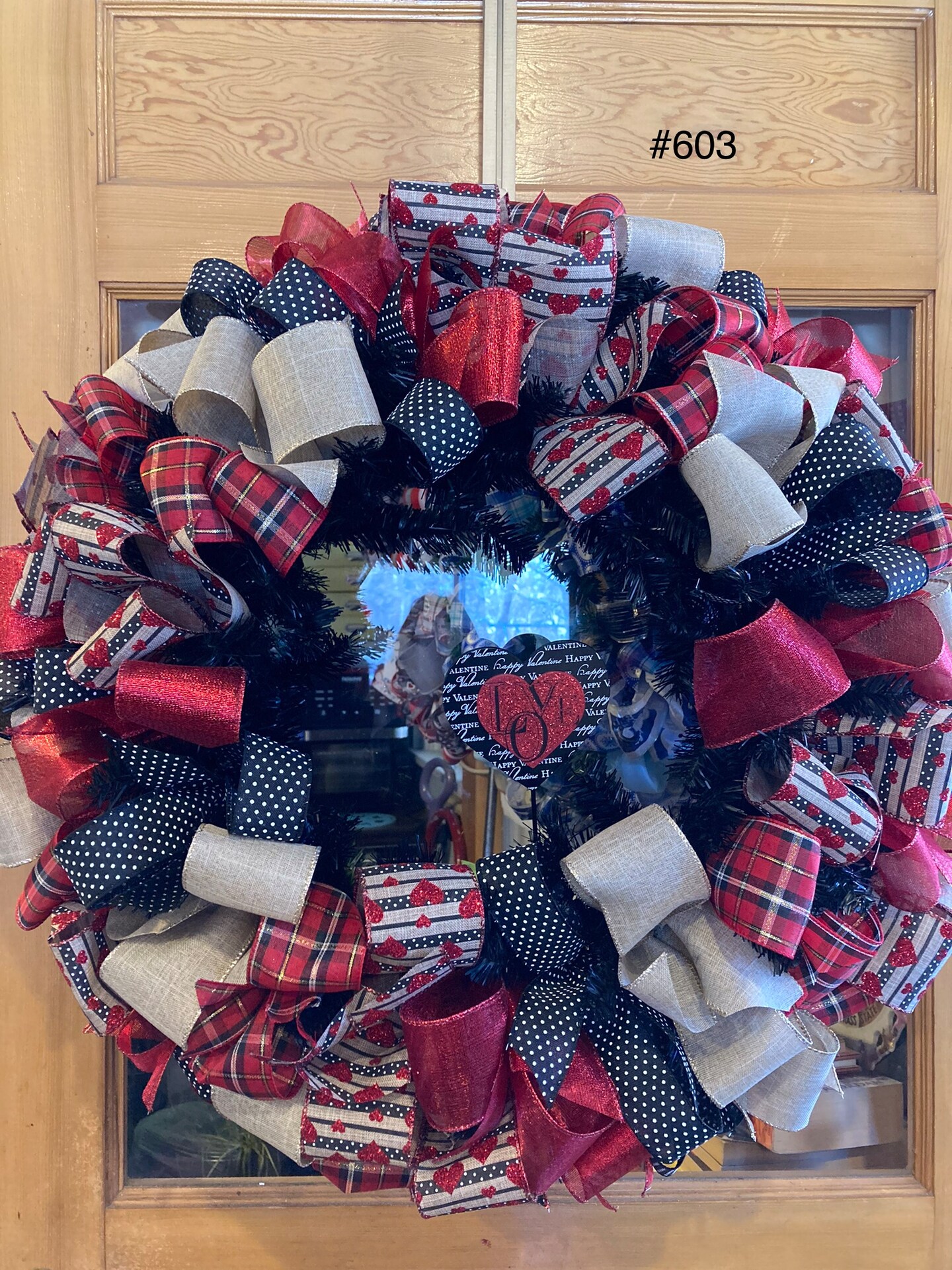 Red and Black Valentine Wreath on sale