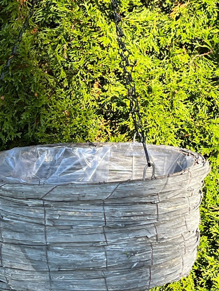 Weathered Wood Hanging Basket