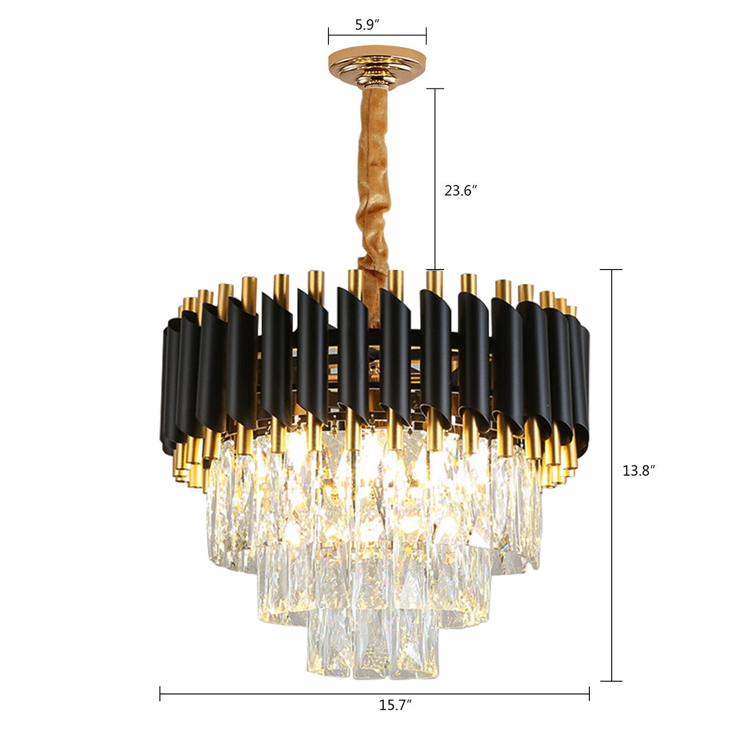 Kitcheniva Modern Chandelier Luxury Crystal LED Ceiling Light