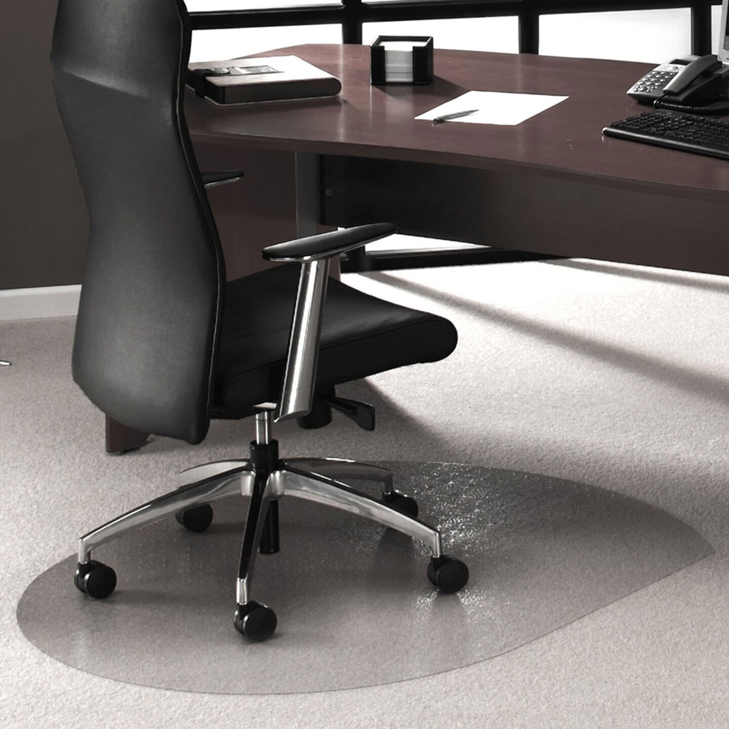 Floortex Clear Contoured Chairmat with Grippers, 39&#x26;quot;x49&#x26;quot;