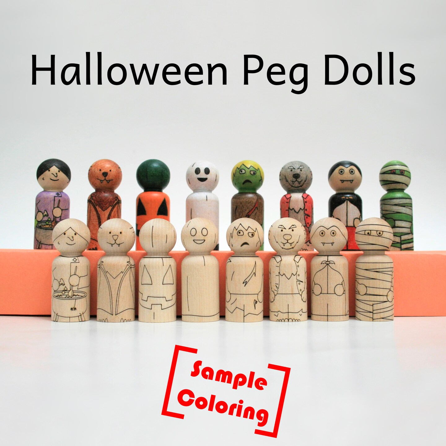 Halloween Peg Doll Set by Pegsies&#x2122;