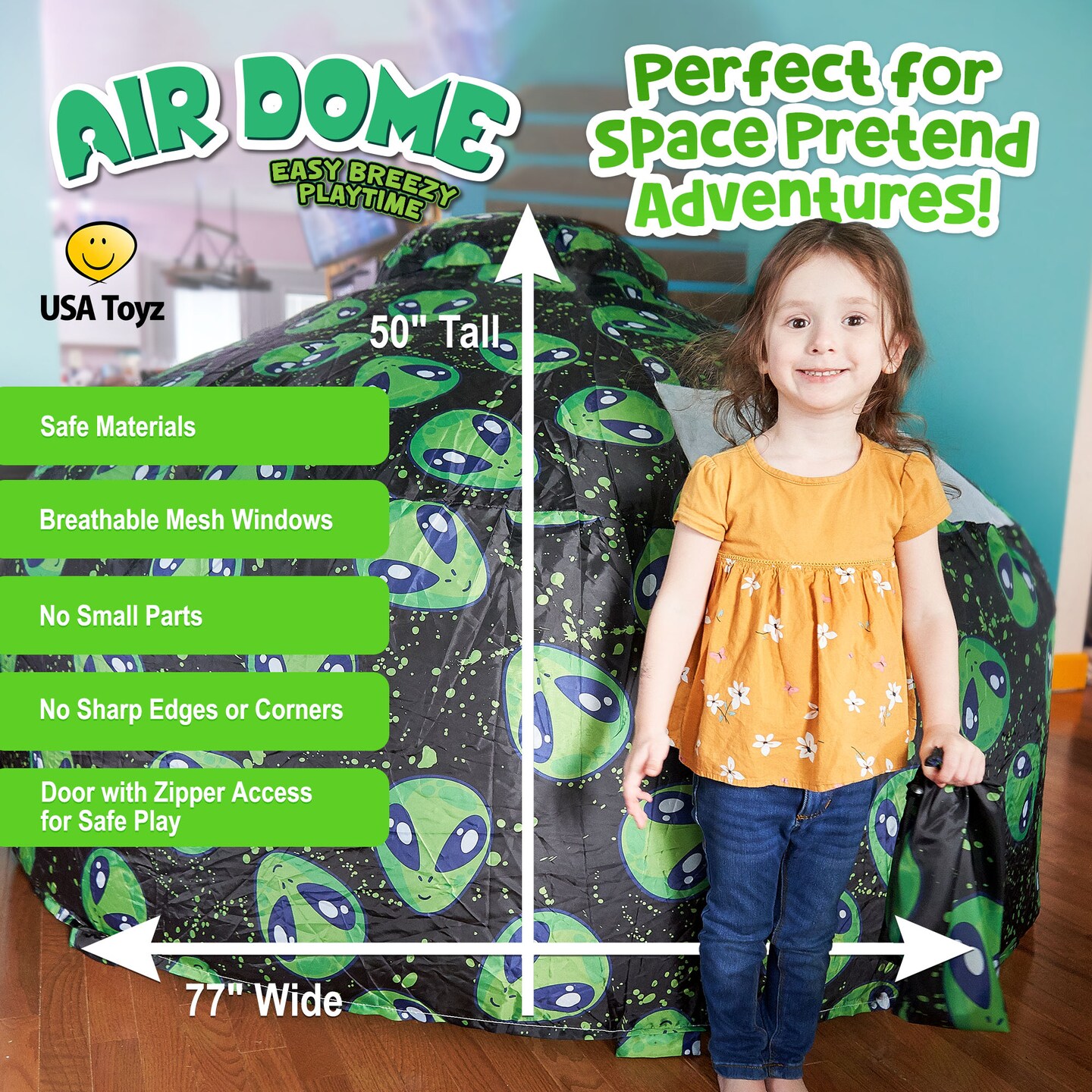 USA Toyz Air Dome Alien Pop Up Tent for Kids