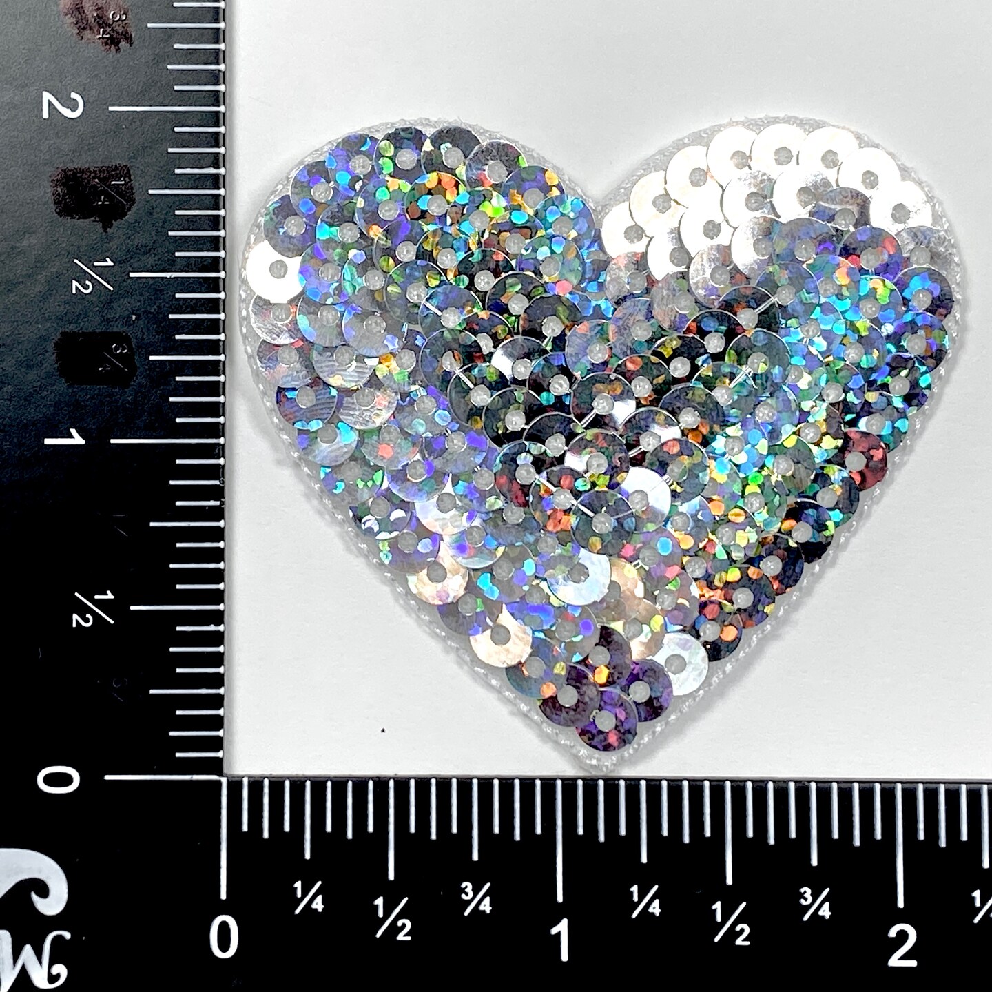 2&#x22; Sequin Heart, Iron on Patch