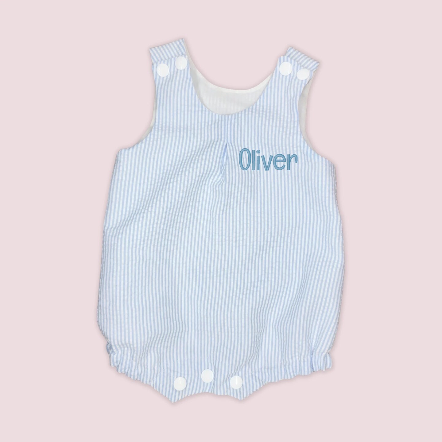 Personalized Baby Boy authentic Clothes, toddler boy romper, baby boy outfit, baby jon jon, baby boy summer clothes anchor, light blue seersucker