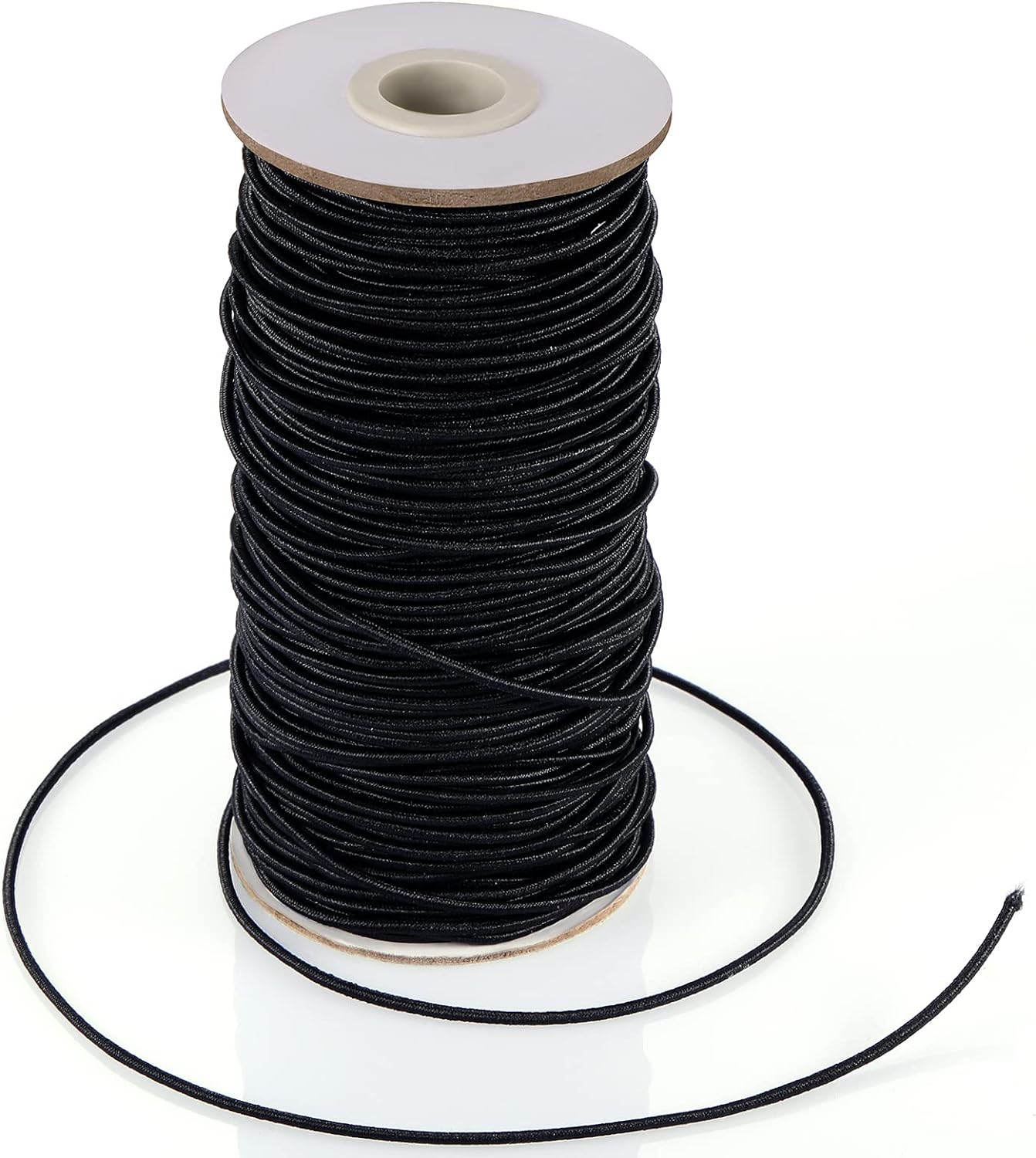 100 Yards 2 mm Elastic Cord Stretch String Elastic Beading Cord Craft Thread for Jewelry Making (Black)