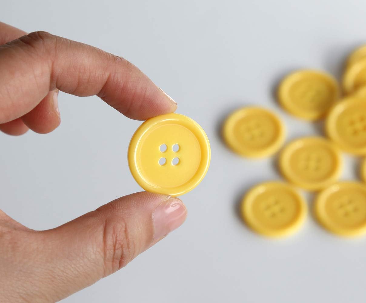 1 Inch (25mm) Yellow Buttons Sewing Flatback Button for Sewing or DIY Crafts Pack of 50