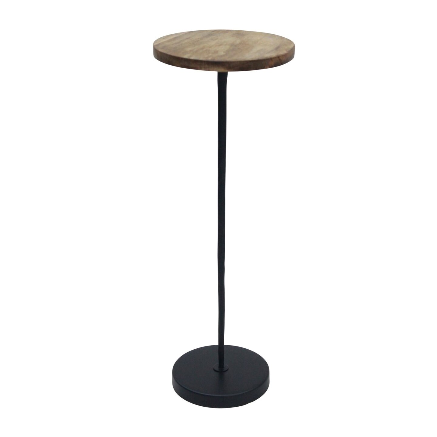 Kingston Living Round Wooden Top End Table - 23&#x22; - Brown and Black