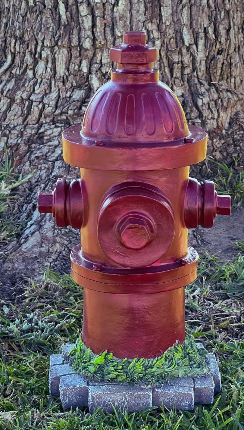 22472 Fire Hydrant Statue Dog Training Lamp Post 14 Inch Indoor Home Outdoor Garden Sculpture Yard Decoration