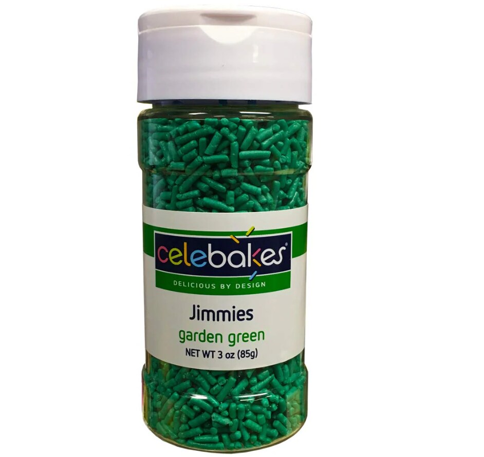 Celebakes Garden Green Jimmies, 3 oz.