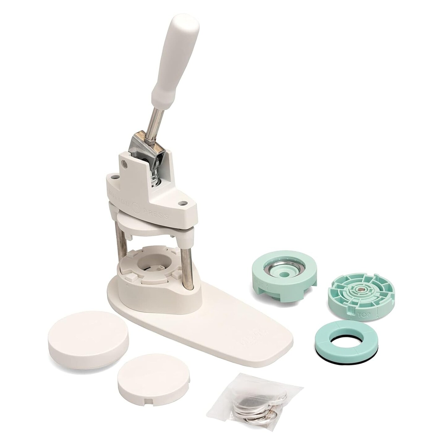 Keepers, Button Press Kit, Includes Button Press, Cutting Inserts, Medium Circle Die, Medium Press Insert, 5 Buttons, Make Pins, Buttons, Badges, and Keychains
