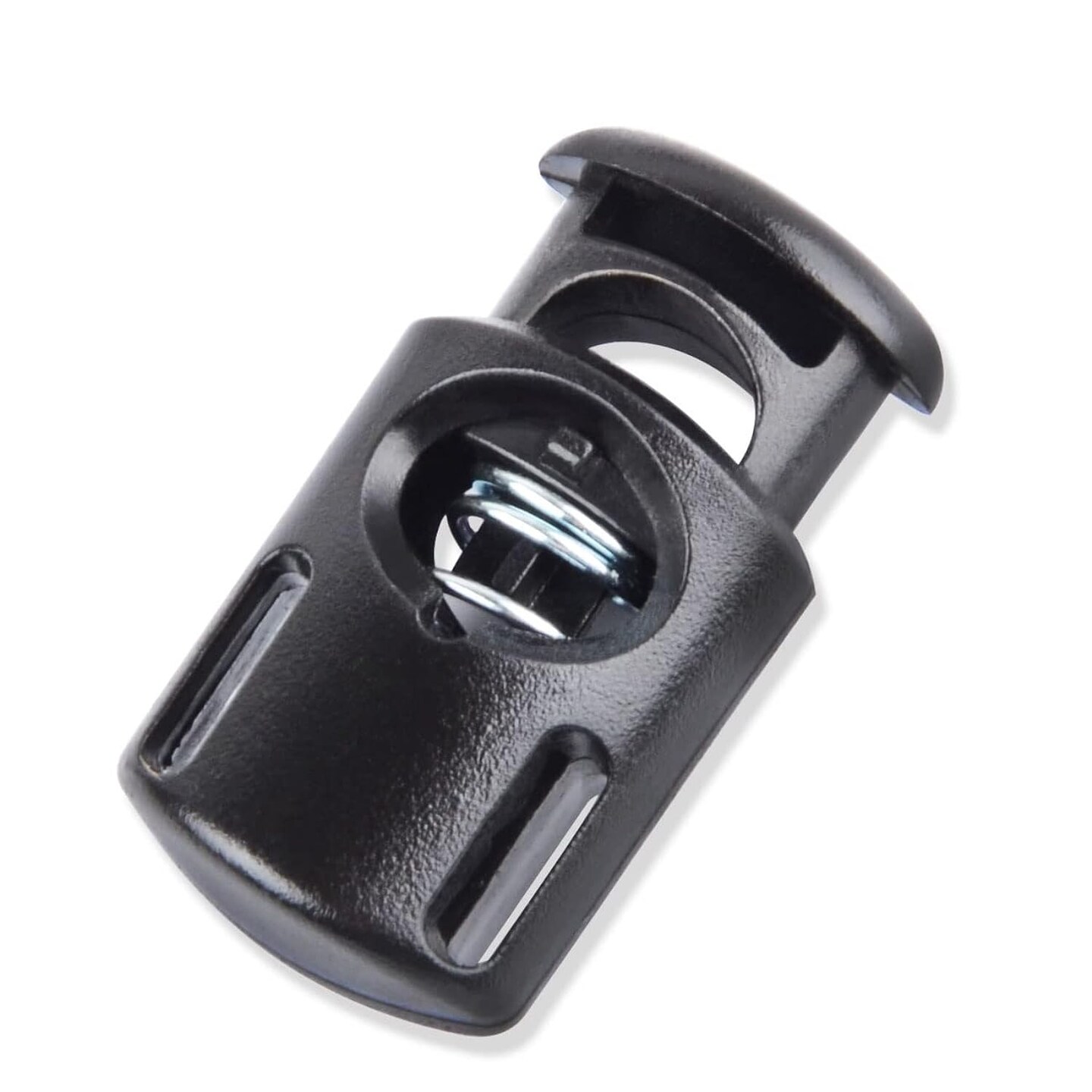 Plastic Cord Locks End Spring Stop Toggle Stoppers Multi-Colour (10PCS, Black)