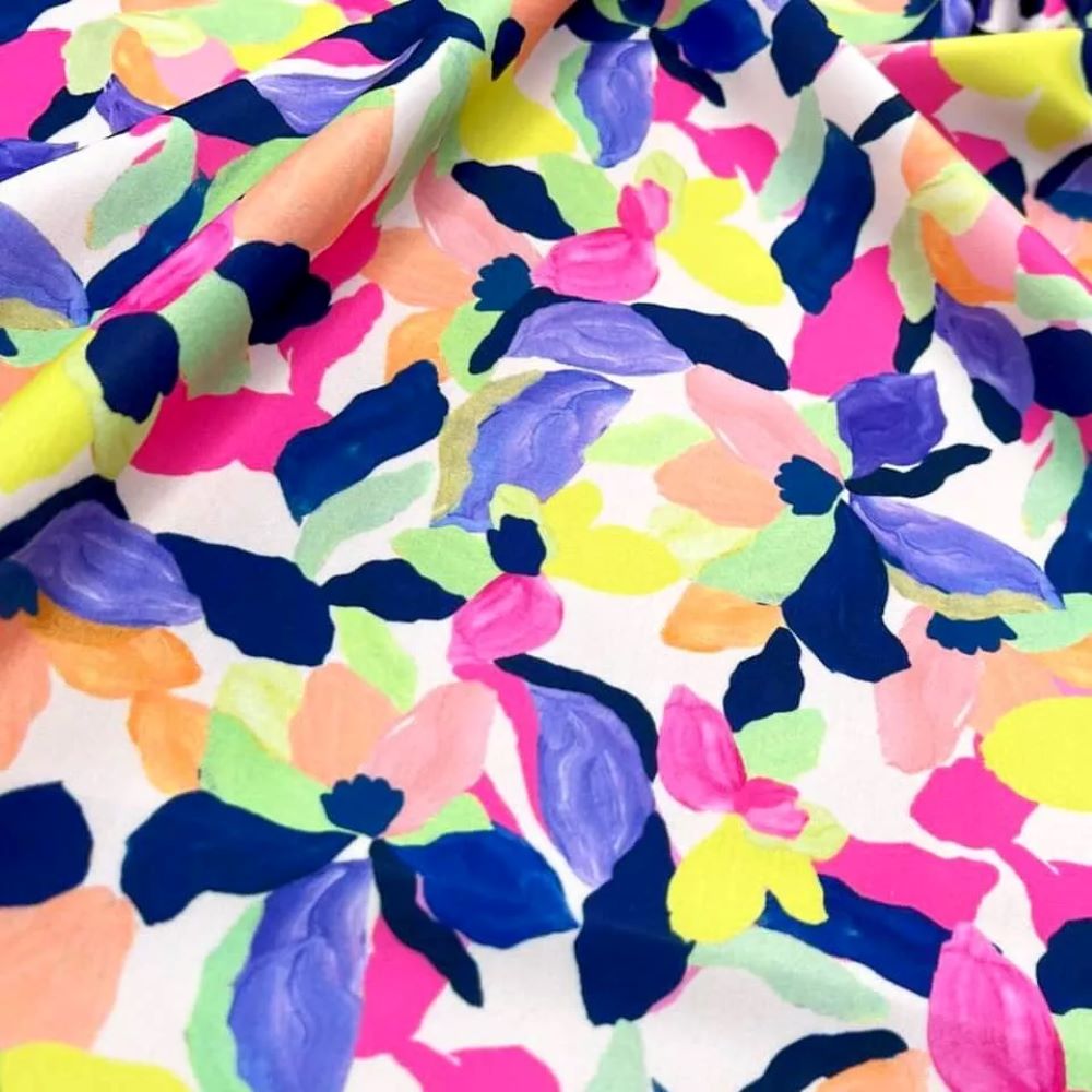 Kitcheniva Stretch Fabric Colorful Flowers Print