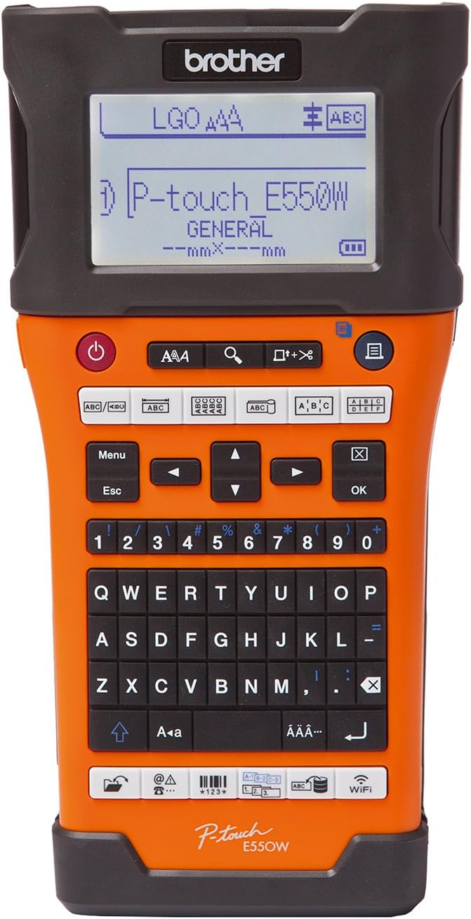 PTE550W&#xAE;-Handheld Industrial Label Printer with Wi-Fi &#x26; Auto-Cutter - 4mm Labels - Orange
