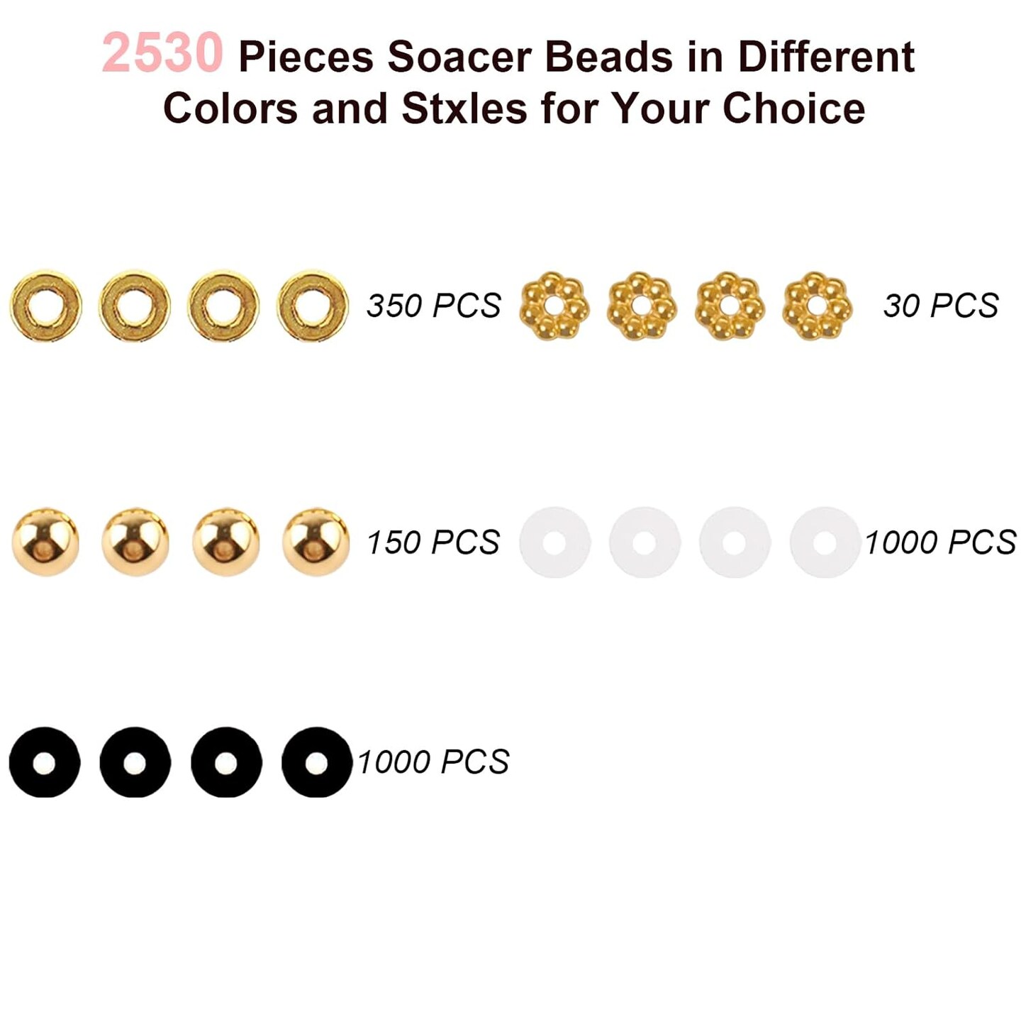 Friendship Bracelet Making Kit For Girls Clay Beads, White Clay - Gold Beads For Bracelets Making & Jewelry Making