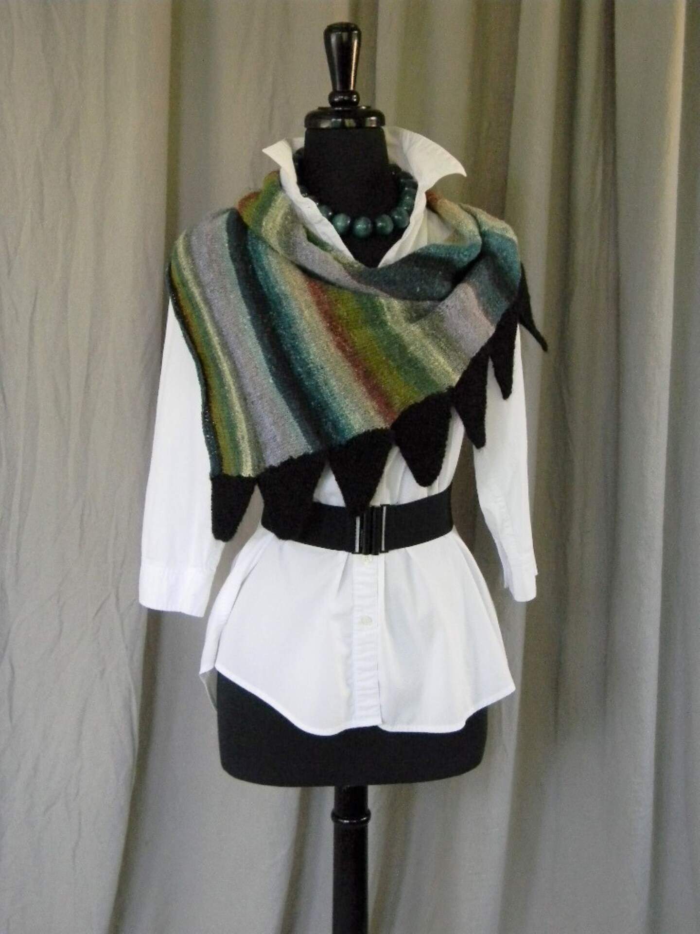 Scarf, chevron, blues, good grays