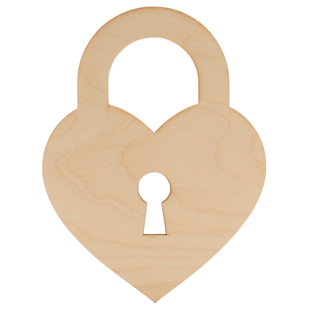 Lock-Style Heart Wood Cutout From 6”-23”, Valentine Craft | Woodpeckers