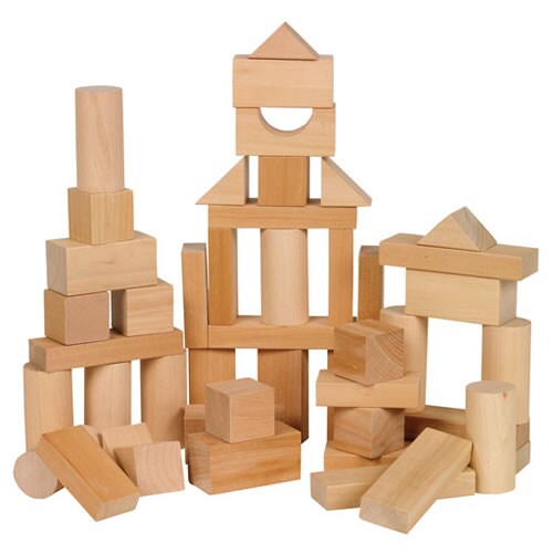 Small World Toys Small Wooden Blocks - Assorted Shapes