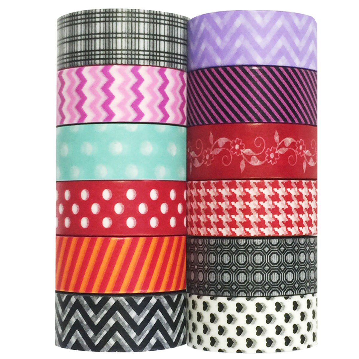 Wrapables Washi Tapes Decorative Masking Tapes, Set of 12, ADSET25