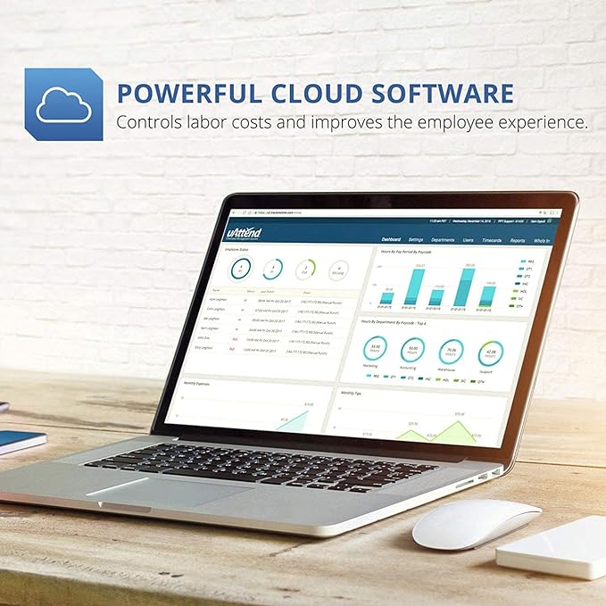 uAttend® Cloud Connected Touchscreen Time Clock with Finger Scan