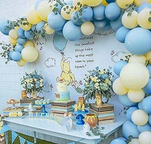 Pastel Balloon Garland Arch Kit with 100 pcs Blue and Yellow Balloons, DIY Balloon Bouquet Kit for Baby Shower, Wedding Bachelorette Birthday Party , Balloon Decorations