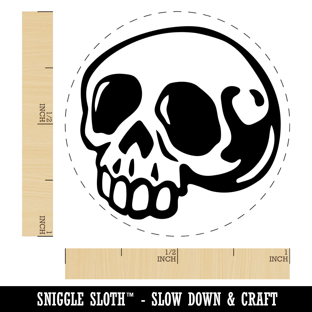 Creepy Skull Halloween Self-Inking Rubber Stamp for Stamping Crafting Planners