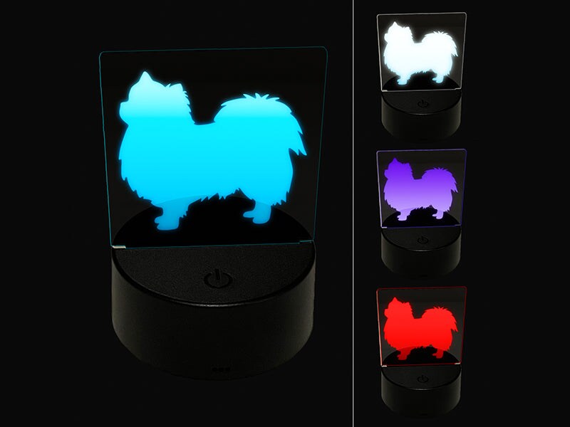 Long Coat Chihuahua Dog Solid 3D Illusion LED Night Light Sign Nightstand Desk Lamp
