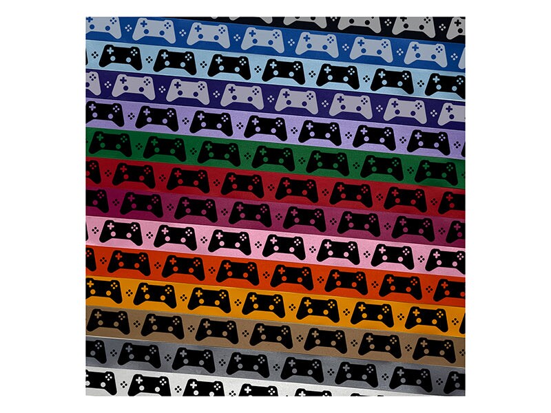 Video Game Controller Icon Satin Ribbon for Bows Gift Wrapping DIY Craft Projects - 1&#x22; - 3 Yards