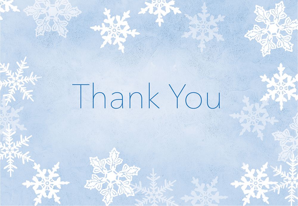 Great Papers! Merry Snowflake with Silver Foil Thank You Note Card, 4.875" x 3.375" (folded), 50 cards/50 envelopes