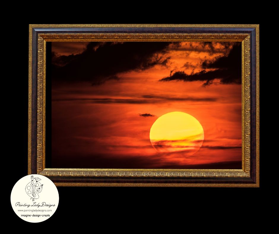 Sunset on the Mississippi - Art paper  by Painting Lady Designs (Large  24x36)
