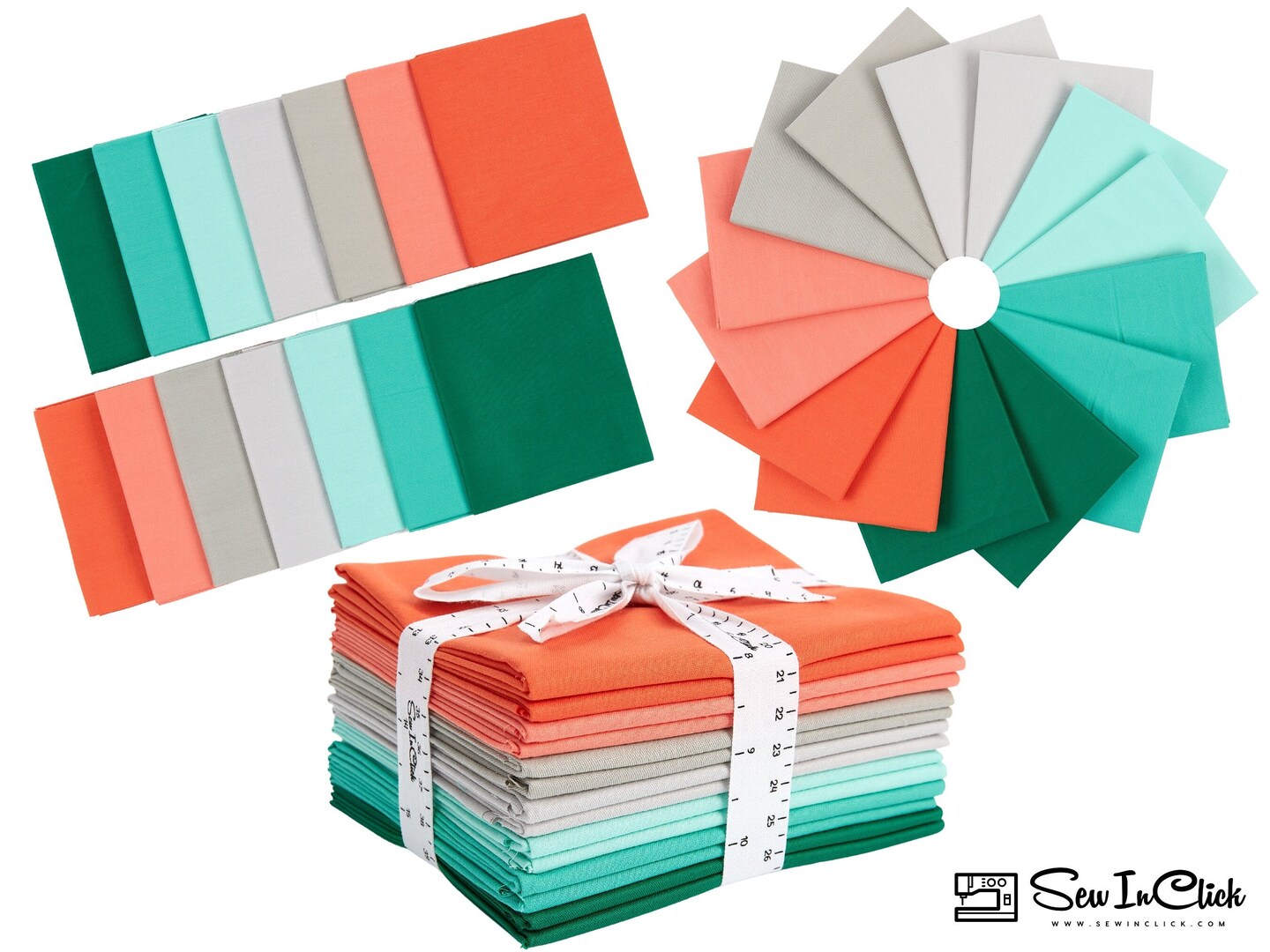 Christmas Fat Quarter Bundle -100% Cotton | Pure Solids | Pine Xmas l Mix Christmas Colors | Quilting & Crafting Soft Fabric | Special Gift