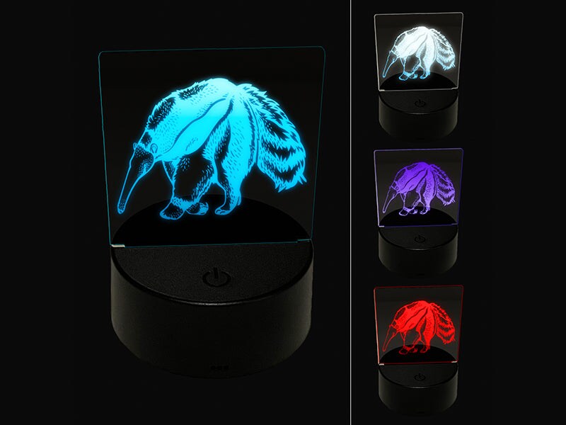 Giant Anteater 3D Illusion LED Night Light Sign Nightstand Desk Lamp