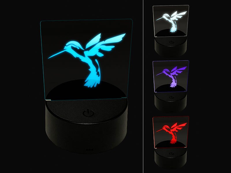 Hummingbird Sketch 3D Illusion LED Night Light Sign Nightstand Desk Lamp