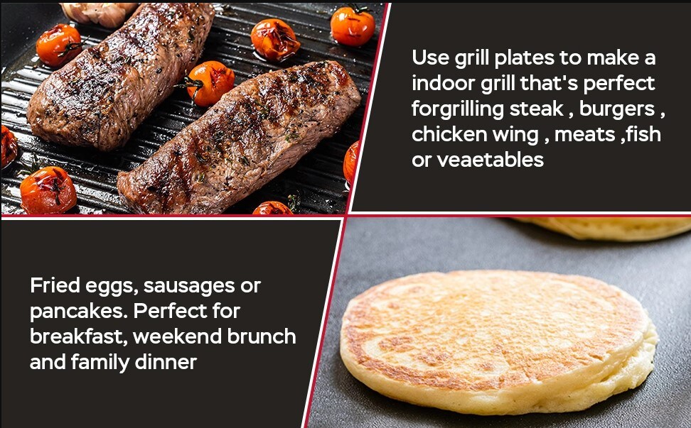 Geek Chef 7 In 1 Smokeless Portable Electric Indoor Tabletop Grill with Air Fry, Roast and Baking - 6-Servings